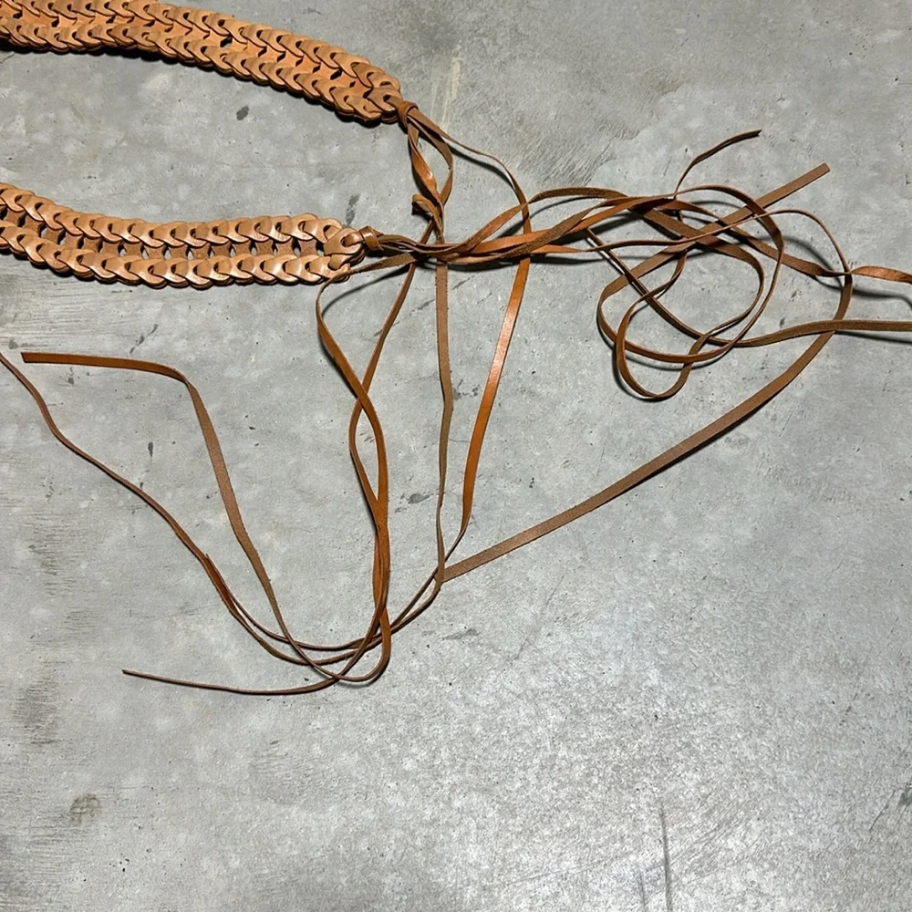 Belt, Faux Suede, Braided, Fringe Hippie, Bohemian / measurements in pics /F-105